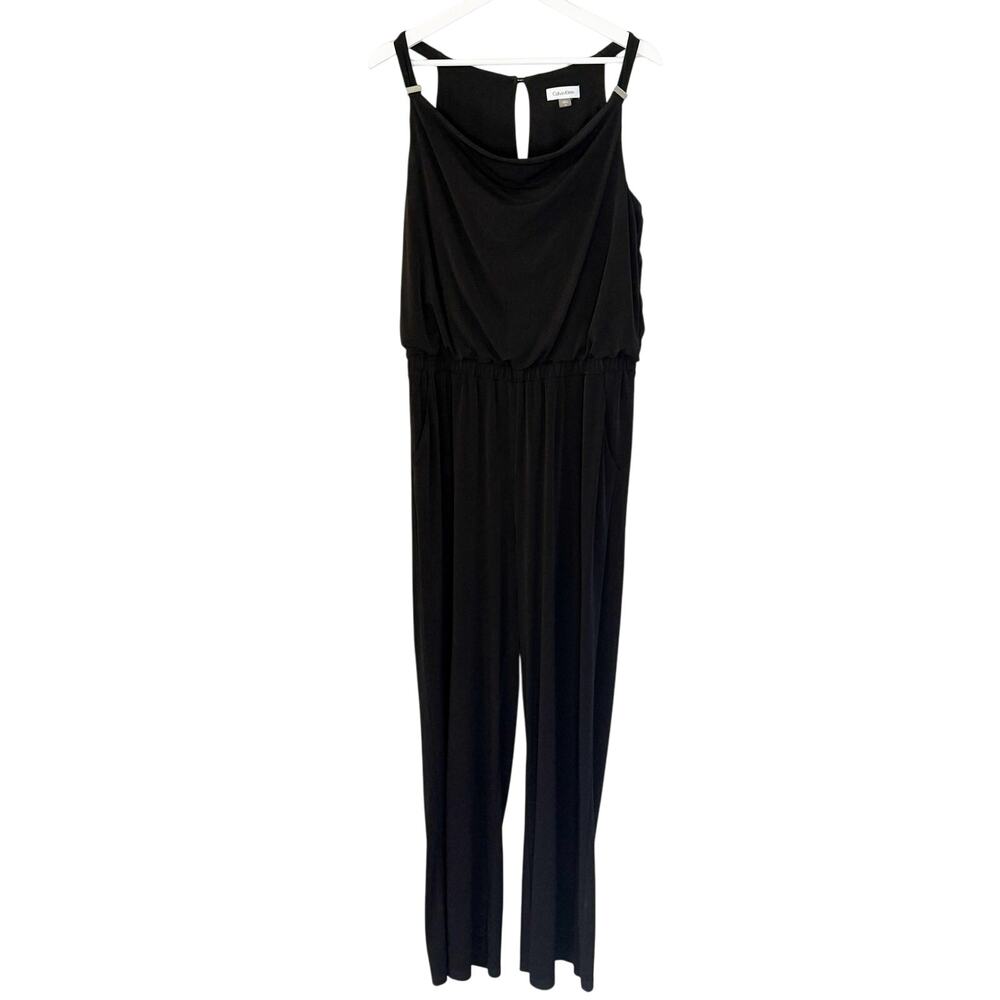 Calvin Klein Sleeveless Black Jersey Jumpsuit Size 12